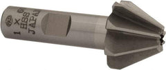 Interstate - 1" Large x 3/8" Small Diam, 11/16" Width of Cut, 60° Included Angle, High Speed Steel Face Angle Cutter - 1/2" Shank Diam, 2-13/32" Overall Length, Weldon Flat - All Tool & Supply