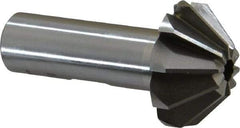 Interstate - 1-1/4" Large x 1/2" Small Diam, 17/32" Width of Cut, 90° Included Angle, High Speed Steel Face Angle Cutter - 5/8" Shank Diam, 2-13/32" Overall Length, Weldon Flat - All Tool & Supply