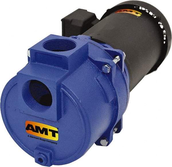 American Machine & Tool - 230/460 Volt, 8/4 Amp, 3 Phase, 3 HP, Self Priming Sewage Trash Pump - 56J Frame, 2 Inch Inlet, TEFC Motor, Cast Iron Housing, Stainless Steel Impeller, Buna N Seal - All Tool & Supply