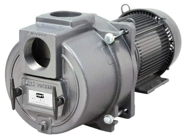 American Machine & Tool - 230 Volt, 31 Amp, 1 Phase, 7-1/2 HP, Self Priming Sewage Trash Pump - 215JM Frame, 3 Inch Inlet, TEFC Motor, Cast Iron Housing, Stainless Steel Impeller, Buna N Seal - All Tool & Supply