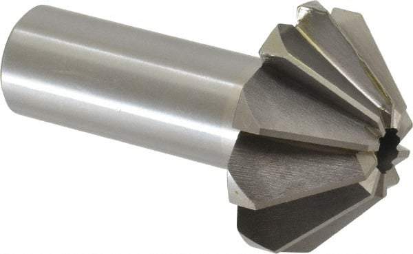 Interstate - 1-5/8" Large x 5/8" Small Diam, 11/16" Width of Cut, 90° Included Angle, Cobalt Face Angle Cutter - 3/4" Shank Diam, 2-11/16" Overall Length, Weldon Flat - All Tool & Supply