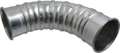 Made in USA - 4" ID Galvanized Duct Fitting - 7.32" Long, 24 Gage - All Tool & Supply