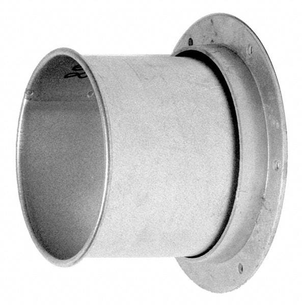 Made in USA - 8" ID Galvanized Duct Flange Adapter - 5" Long, 24 Gage - All Tool & Supply