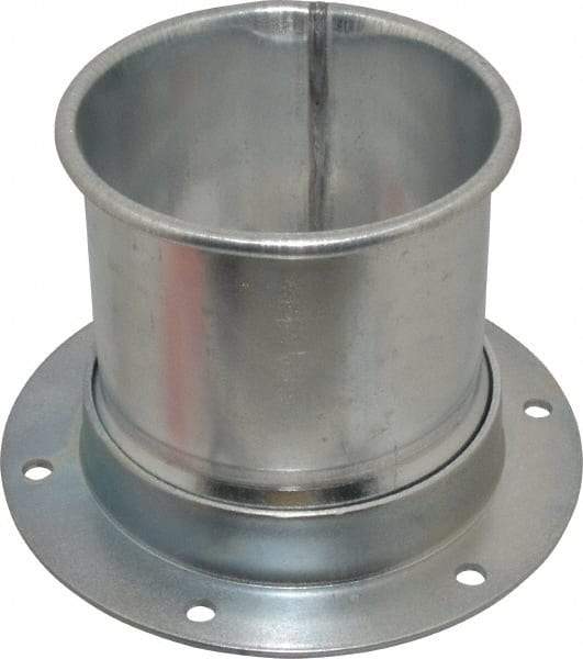 Made in USA - 4" ID Galvanized Duct Flange Adapter - 5" Long, 24 Gage - All Tool & Supply