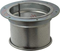 Made in USA - 5" ID Galvanized Duct Flange Adapter - 5" Long, 24 Gage - All Tool & Supply