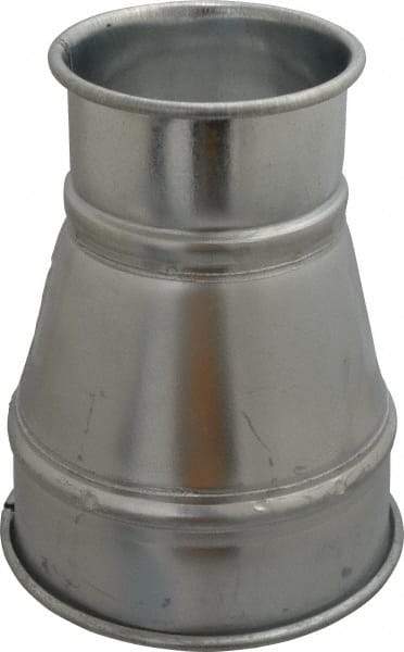 Made in USA - 6-4" ID Galvanized Duct Reducer - 8" Long, 22 Gage - All Tool & Supply