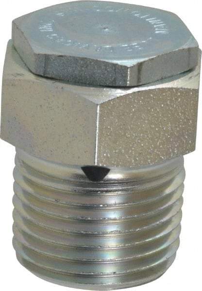 LDI Industries - 1/2 Thread, Steel, Zinc Plated, Filter Vent - 1-7/32" High, 1-15/16" Hex Flats Diam - All Tool & Supply