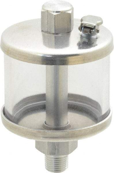 LDI Industries - 1 Outlet, Polymer Bowl, 40.7 mL No Flow Control Oil Reservoir - 1/8 NPTF Outlet, 1-3/4" Diam x 2-15/16" High, 60°C Max - All Tool & Supply