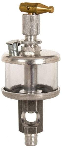 LDI Industries - 1 Outlet, Polymer Bowl, 354.9 mL Manual-Adjustable Oil Reservoir - 1/2 NPTF Outlet, 3" Diam x 9-1/8" High, 71.11°C Max - All Tool & Supply