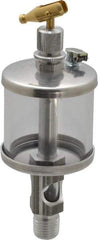 LDI Industries - 1 Outlet, Polymer Bowl, 44.4 mL Manual-Adjustable Oil Reservoir - 1/4 NPTF Outlet, 1-3/4" Diam x 5-3/8" High, 71.11°C Max - All Tool & Supply