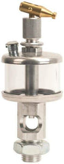 LDI Industries - 1 Outlet, Polymer Bowl, 29.6 mL Manual-Adjustable Oil Reservoir - 9/16-18 UNF Outlet, 1-1/2" Diam x 5-19/64" High, 71.11°C Max - All Tool & Supply