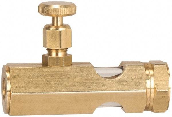 LDI Industries - 1/2 Outlet Thread, 1/2 Inlet Thread, Brass, Straight Valve, Oil Reservoir Needle Valve - 1 Outlet, FNPTF Inlet Thread, FNPTF Outlet Thread - All Tool & Supply