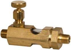 LDI Industries - 1/8 Outlet Thread, 1/8 Inlet Thread, Brass, Straight Valve, Oil Reservoir Needle Valve - 1 Outlet, MNPTF Inlet Thread, MNPTF Outlet Thread - All Tool & Supply