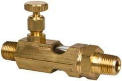 LDI Industries - 1/4 Outlet Thread, 1/4 Inlet Thread, Brass, Straight Valve, Oil Reservoir Needle Valve - 1 Outlet, MNPTF Inlet Thread, MNPTF Outlet Thread - All Tool & Supply