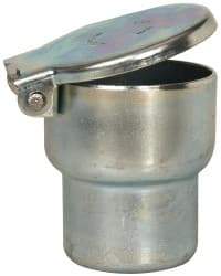 Gits - Steel, Zinc Plated, Shoulder Drive One Piece, Straight Oil Hole Cover - 1.253-1.255" Drive Diam, 1-1/4" Drive-In Hole Diam, 13/16" Drive Length, 1-11/16" Overall Height - All Tool & Supply