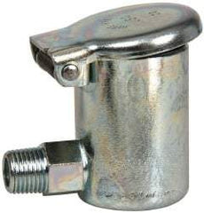 Gits - 3/16 Ounce Capacity, 1/8-27 Thread, Steel, Zinc Plated, Elbow with Hex Body, Oil Cup - 1-7/16" High, 3/8" Thread Length, Wick Feed - All Tool & Supply