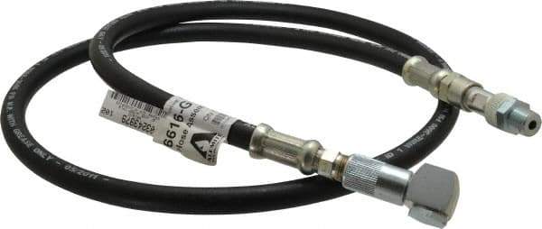 Alemite - 5-1/2' Long, Grease Gun Hose & Coupler Assembly - Includes Check Valve & Swivel - All Tool & Supply