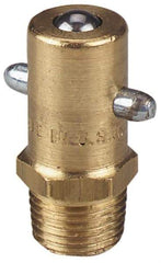 Alemite - Straight Head Angle, 1/8 PTF Brass Pin-Style Grease Fitting - 7/16" Hex, 31/32" Overall Height, 17/64" Shank Length, 3,000 Operating psi, Zinc Plated Finish - All Tool & Supply