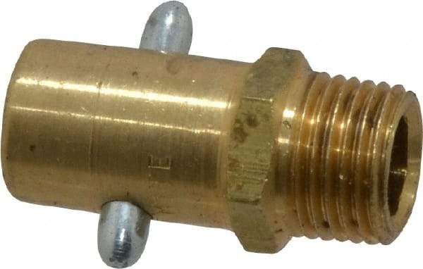 Alemite - Straight Head Angle, 1/8 PTF Brass Pin-Style Grease Fitting - 7/16" Hex, 31/32" Overall Height, 17/64" Shank Length, 3,000 Operating psi, Zinc Plated Finish - All Tool & Supply