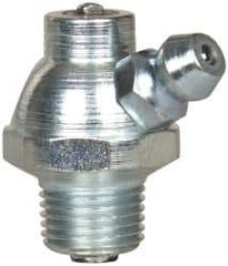 Alemite - 60° Head Angle, 1/8 PTF PVC Shut-Off Grease Fitting - 5/8" Hex, 1" Overall Height, 17/64" Shank Length, Zinc Plated Finish - All Tool & Supply