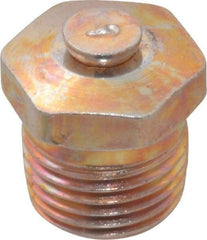 Alemite - 1/8 Thread, 0.25 to 1 psi Relief Pressure, Steel, Zinc Plated, Relief Vent - 7/16" Hex Flats Diam - All Tool & Supply