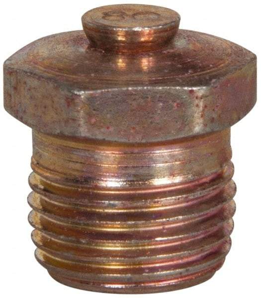 Alemite - 1/8 Thread, 7.5 to 15 psi Relief Pressure, Steel, Zinc Plated, Relief Vent - 7/16" Hex Flats Diam - All Tool & Supply