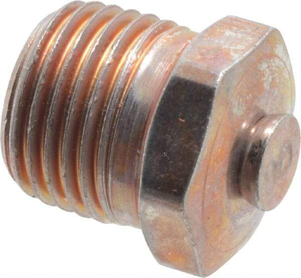 Alemite - 1/8 Thread, 45 to 80 psi Relief Pressure, Steel, Zinc Plated, Relief Vent - 7/16" Hex Flats Diam - All Tool & Supply