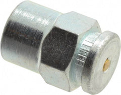 Alemite - Straight Head Angle, 1/8 NPTF Button-Head Grease Fitting - 5/8" Hex, 31/32" Overall Height, 13/32" Shank Length, 6,000 Operating psi, Zinc Plated Finish - All Tool & Supply