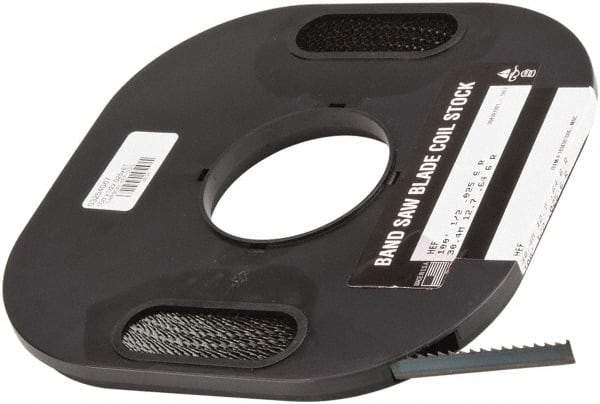 M.K. MORSE - 1/2" x 100' x 0.025" Carbon Steel Band Saw Blade Coil Stock - 6 TPI, Toothed Edge, Raker Set, Flexible Back, Constant Pitch, - All Tool & Supply