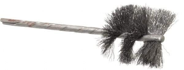 Osborn - 1-1/8" Diam Helical Steel Tube Brush - 0.005" Filament Diam, 1" Brush Length, 3-1/2" OAL, 1/8" Diam Shank - All Tool & Supply