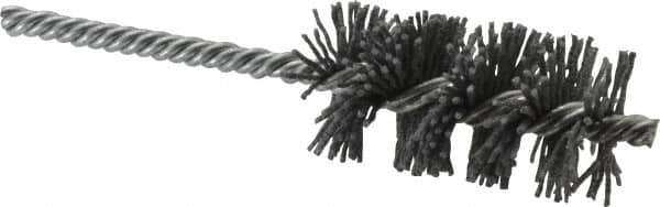 Osborn - 1-1/4" Diam Helical Nylon Tube Brush - 2-1/2" Brush Length, 5-1/2" OAL, 1/4" Diam Shank - All Tool & Supply