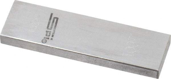 SPI - 0.1001" Rectangular Steel Gage Block - Accuracy Grade 0, Includes NIST Traceability Certification - All Tool & Supply