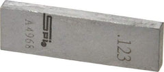 SPI - 0.123" Rectangular Steel Gage Block - Accuracy Grade 0, Includes NIST Traceability Certification - All Tool & Supply