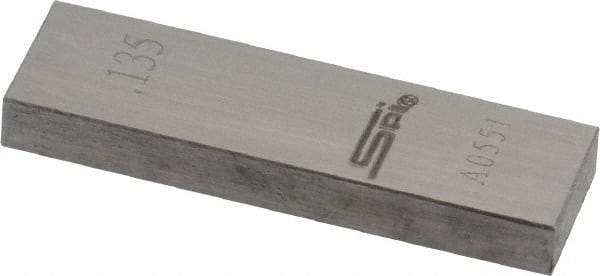 SPI - 0.135" Rectangular Steel Gage Block - Accuracy Grade 0, Includes NIST Traceability Certification - All Tool & Supply