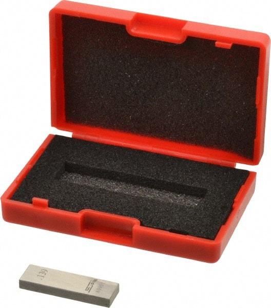 SPI - 0.139" Rectangular Steel Gage Block - Accuracy Grade 0, Includes NIST Traceability Certification - All Tool & Supply