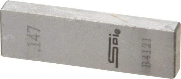 SPI - 0.147" Rectangular Steel Gage Block - Accuracy Grade 0, Includes NIST Traceability Certification - All Tool & Supply