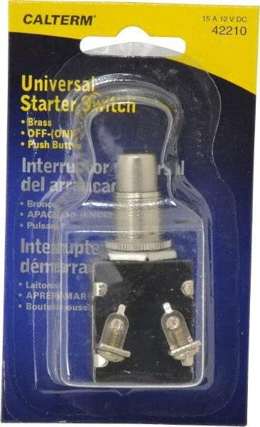 Gardner Bender - 12 Volt, 15 Amp, UniVoltersal Starter Switch - Momentary On Sequence, 1 Switch, Gold/Silver - All Tool & Supply