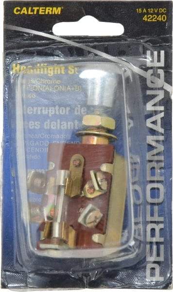 Gardner Bender - 3 Position, 12 Volt, 15 Amp, Fused Headlight Switch - Off-Park-Park & Headlights Sequence, 1 Switch, Gold/Silver - All Tool & Supply