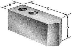 Northfield - 4" Chuck Capacity, Northfield Air Style Attachment, Square Soft Lathe Chuck Jaw - 3 Jaws, Steel, 1.895mm Long x 3/4" Wide x 3" High - All Tool & Supply