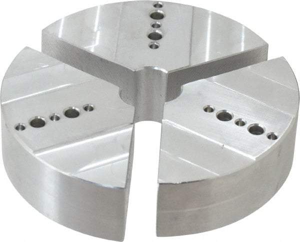 Northfield - 4" & Up Chuck Capacity, Northfield Air Style Attachment, Round Soft Lathe Chuck Jaw - 3 Jaws, Aluminum, 3.92" Wide x 1" High - All Tool & Supply