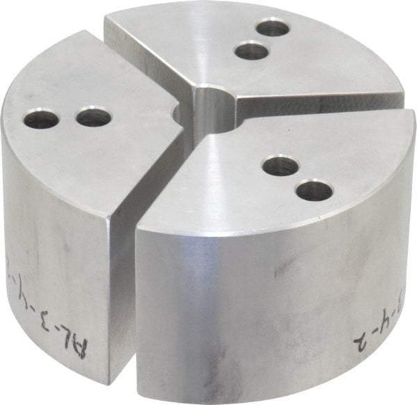 Northfield - 4" & Up Chuck Capacity, Northfield Air Style Attachment, Round Soft Lathe Chuck Jaw - 3 Jaws, Aluminum, 3.92" Wide x 2" High - All Tool & Supply