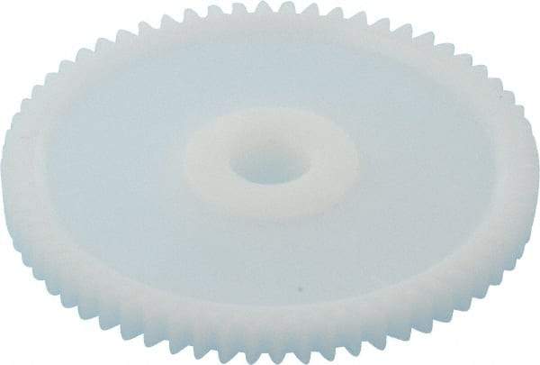 Made in USA - 32 Pitch, 2" Pitch Diam, 2-1/16" OD, 64 Tooth Spur Gear - 3/16" Face Width, 5/16" Bore Diam, 43/64" Hub Diam, 20° Pressure Angle, Acetal - All Tool & Supply