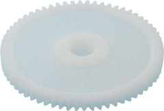 Made in USA - 32 Pitch, 2" Pitch Diam, 2-1/16" OD, 64 Tooth Spur Gear - 3/16" Face Width, 5/16" Bore Diam, 43/64" Hub Diam, 20° Pressure Angle, Acetal - All Tool & Supply