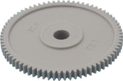 Made in USA - 32 Pitch, 2-1/4" Pitch Diam, 2-5/16" OD, 72 Tooth Spur Gear - 3/16" Face Width, 5/16" Bore Diam, 13/16" Hub Diam, 20° Pressure Angle, Acetal - All Tool & Supply