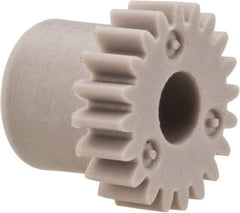 Made in USA - 48 Pitch, 5/12" Pitch Diam, 0.458" OD, 20 Tooth Spur Gear - 1/8" Face Width, 5/32" Bore Diam, 11/32" Hub Diam, 20° Pressure Angle, Acetal - All Tool & Supply