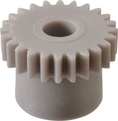 Made in USA - 48 Pitch, 1/2" Pitch Diam, 0.542" OD, 24 Tooth Spur Gear - 1/8" Face Width, 5/32" Bore Diam, 13/32" Hub Diam, 20° Pressure Angle, Acetal - All Tool & Supply