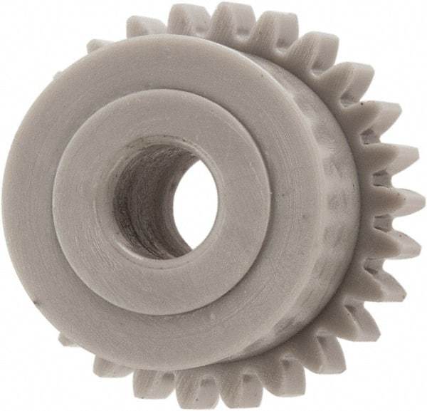 Made in USA - 48 Pitch, 0.542" Pitch Diam, 0.583" OD, 26 Tooth Spur Gear - 1/8" Face Width, 5/32" Bore Diam, 29/64" Hub Diam, 20° Pressure Angle, Acetal - All Tool & Supply