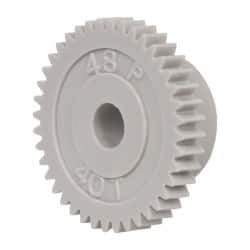 Made in USA - 48 Pitch, 0.833" Pitch Diam, 7/8" OD, 40 Tooth Spur Gear - 1/8" Face Width, 3/16" Bore Diam, 35/64" Hub Diam, 20° Pressure Angle, Acetal - All Tool & Supply