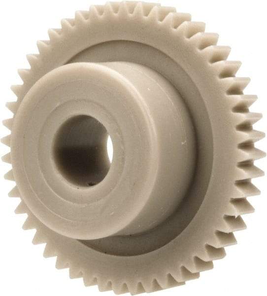 Made in USA - 48 Pitch, 1" Pitch Diam, 1.042" OD, 48 Tooth Spur Gear - 1/8" Face Width, 1/4" Bore Diam, 39/64" Hub Diam, 20° Pressure Angle, Acetal - All Tool & Supply