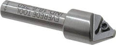 Everede Tool - 60° Included Angle, 0.588" Max Cut Diam, 5/8" Body Diam, 3/8" Shank Diam, 2-1/2" OAL, Indexable Countersink - 1 Triangle Insert, TPGH 215 Insert Style, Series IND - All Tool & Supply